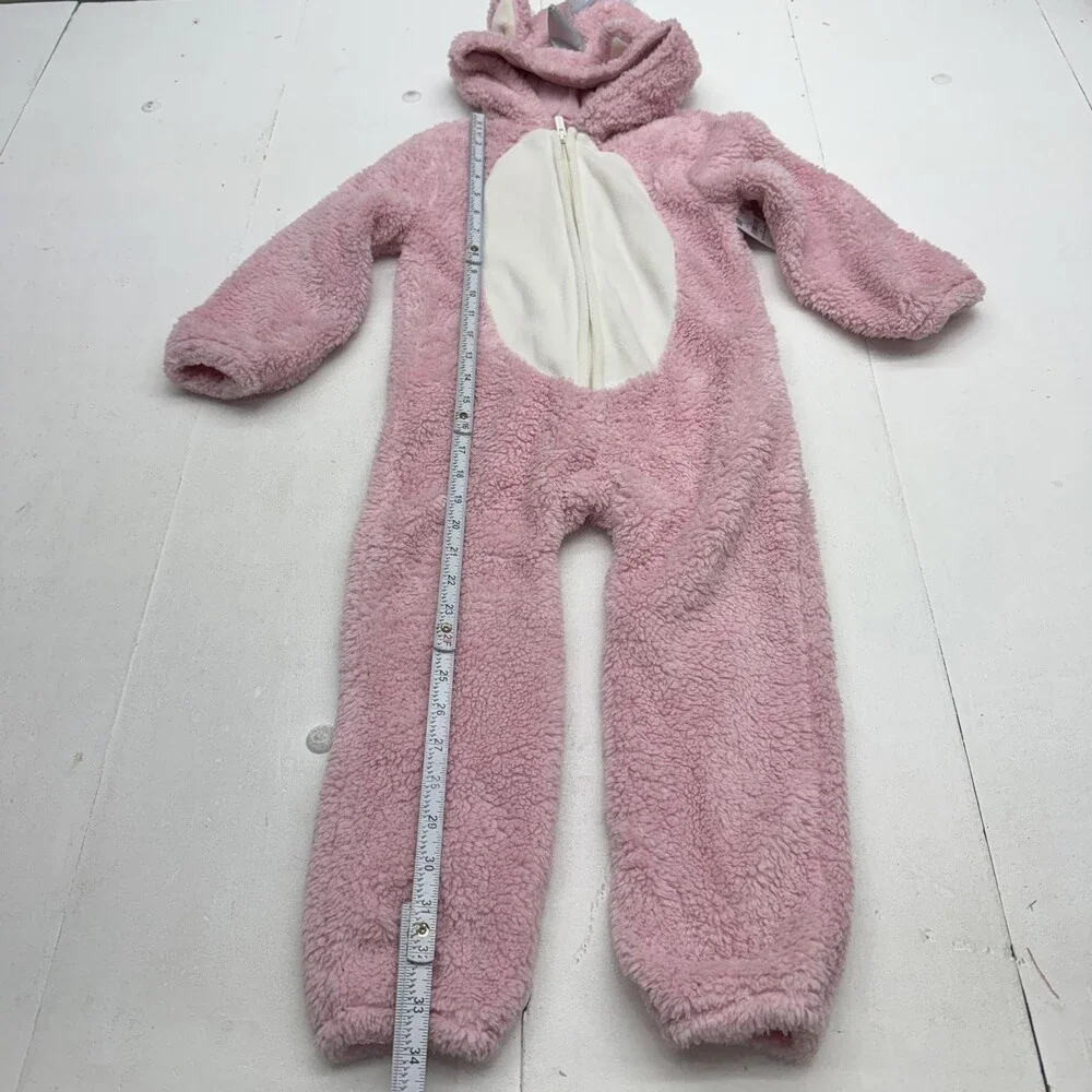 Old Navy Unicorn One Piece Girls 4T Pink Hooded Fleece Zip Pajama Suit Winter